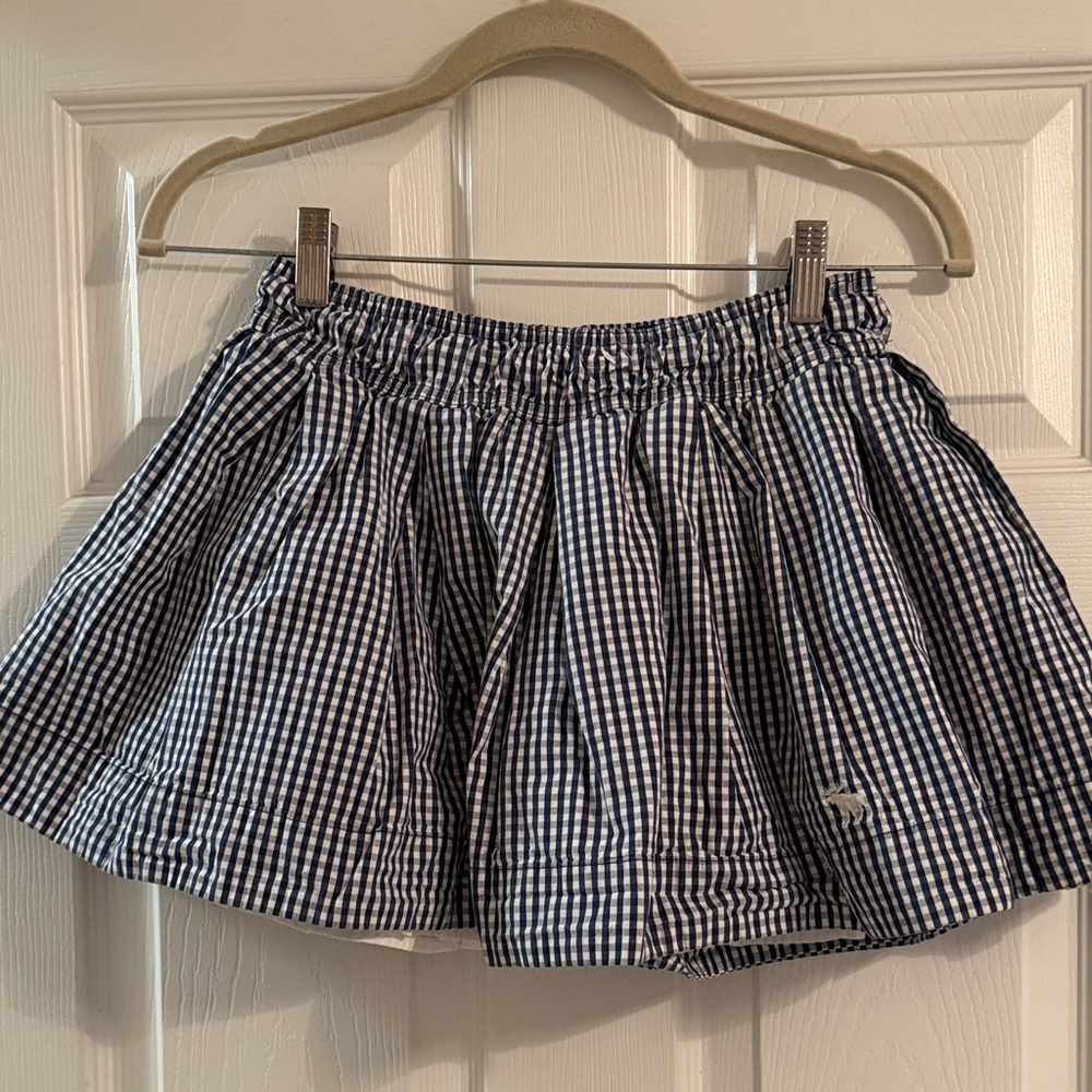 Abercrombie & Fitch Blue and White gingham Mini Skirt